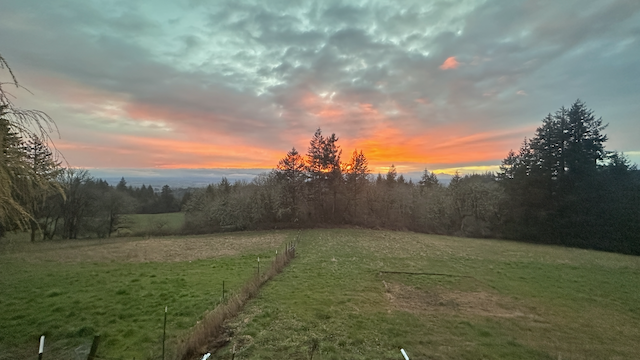 Evening sunset over Coast Range